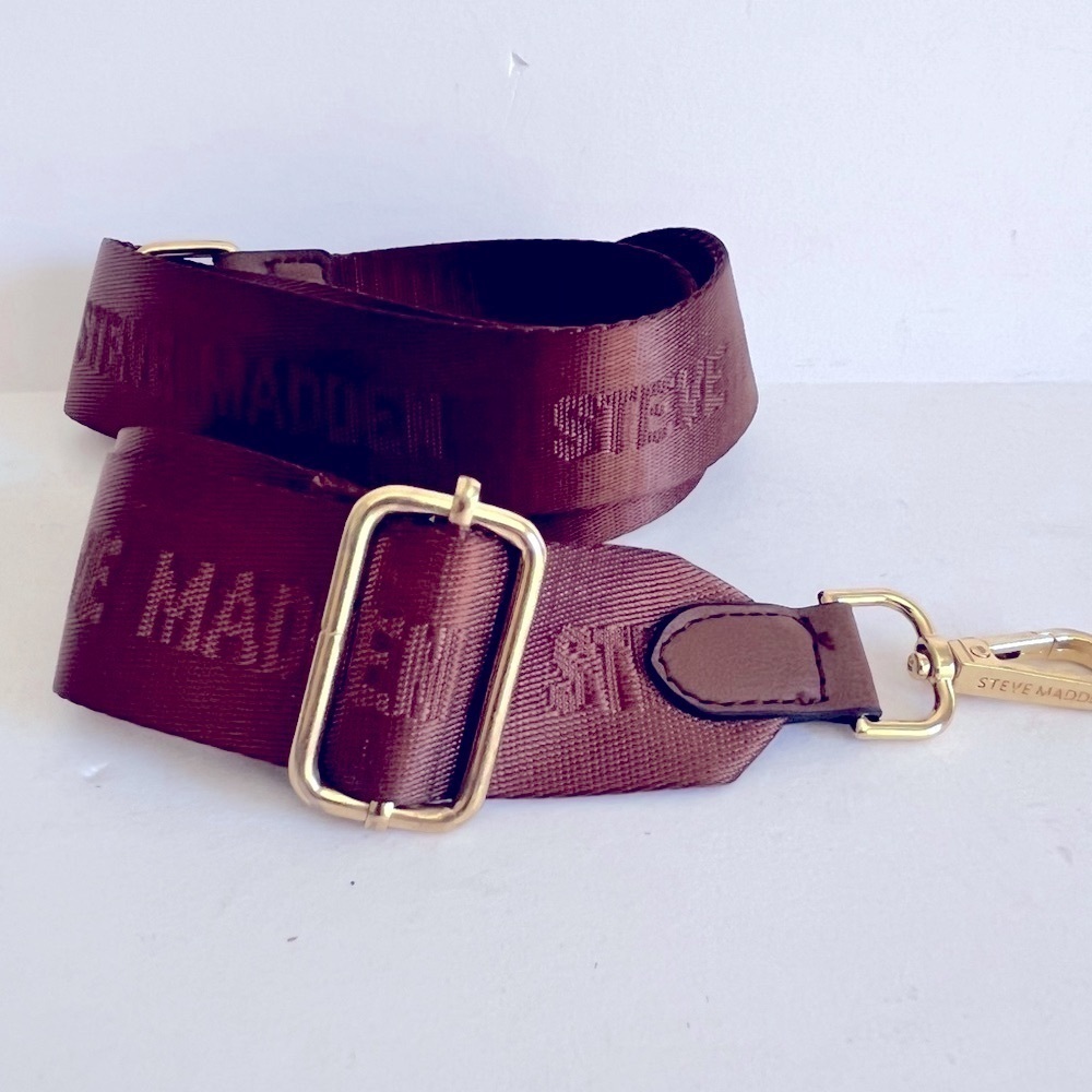 Steve MaddenWide Shoulder Strap Adjustable Belt Crossbody Brown Replacement 1.5